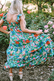Floral Smocked Back Tiered Maxi Dress
