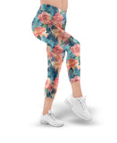 Pink Floral in Athleisure Capri