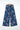 Blue Retro Floral Print Tie Elastic Waist Button Pintuck Wide Leg Jeans