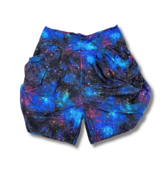 Indigo Galaxy in Harem Shorts