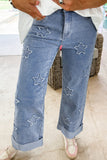 Star Patchwork Straight Loose Jean