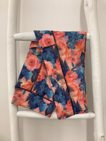 Pink Floral in Athleisure Capri