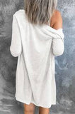 Open Front Button Cardigan in White