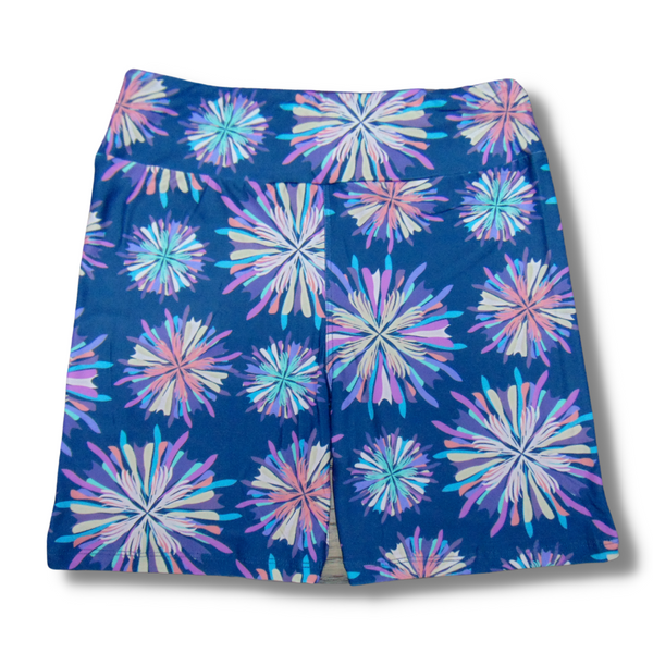 Bursting Blooms in Biker-Slip Shorts 6"