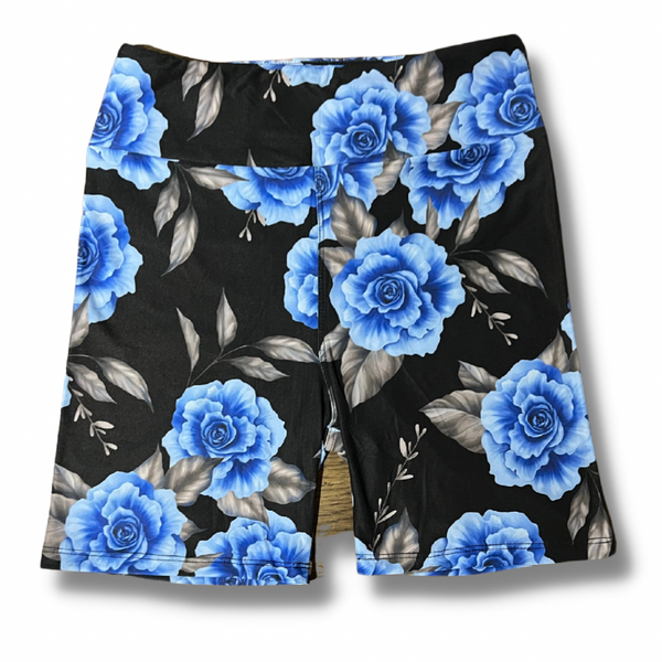 Blooming Blue in Biker-Slip Shorts 6"